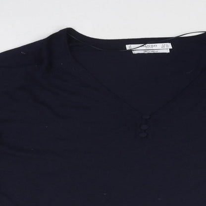 Womens UK Size S Mango Blue Pullover Jumper