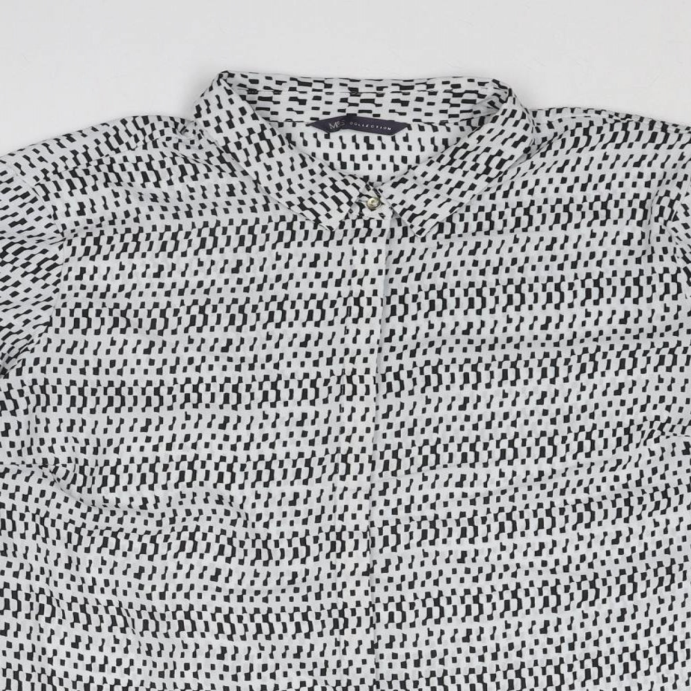 Womens UK Size 18 Marks and Spencer Grey Basic Button-Up