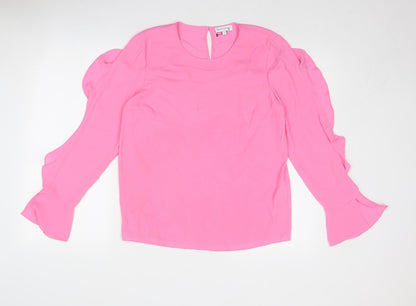 Womens UK Size 10 Warehouse Pink Basic Blouse