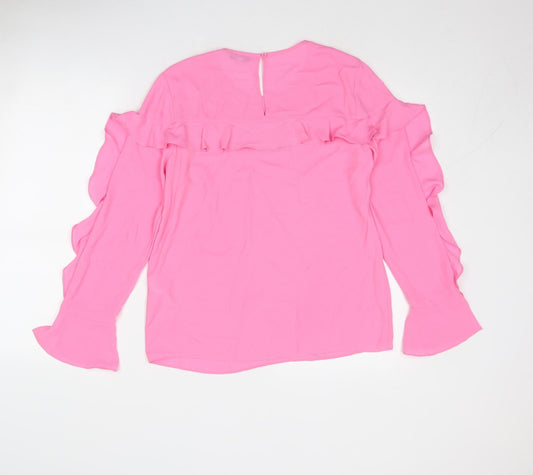Womens UK Size 10 Warehouse Pink Basic Blouse