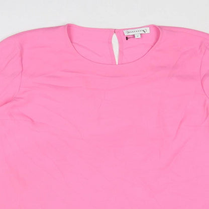 Womens UK Size 10 Warehouse Pink Basic Blouse