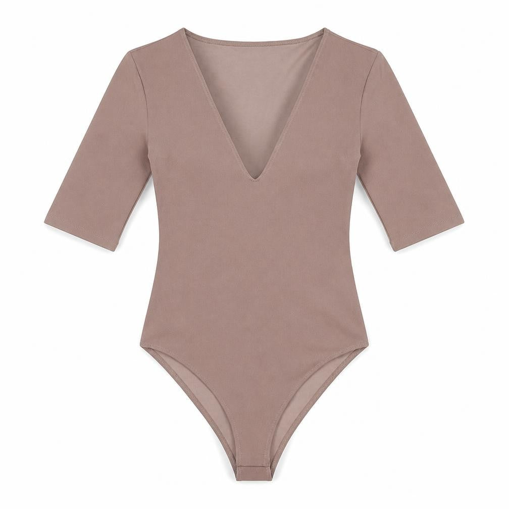 Womens UK Size S Zara One-Piece Brown Bodysuit