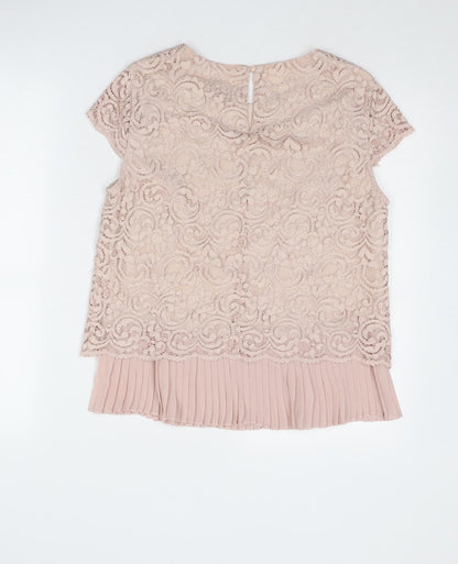 Womens UK Size 10 Phase Eight Pink Basic Blouse