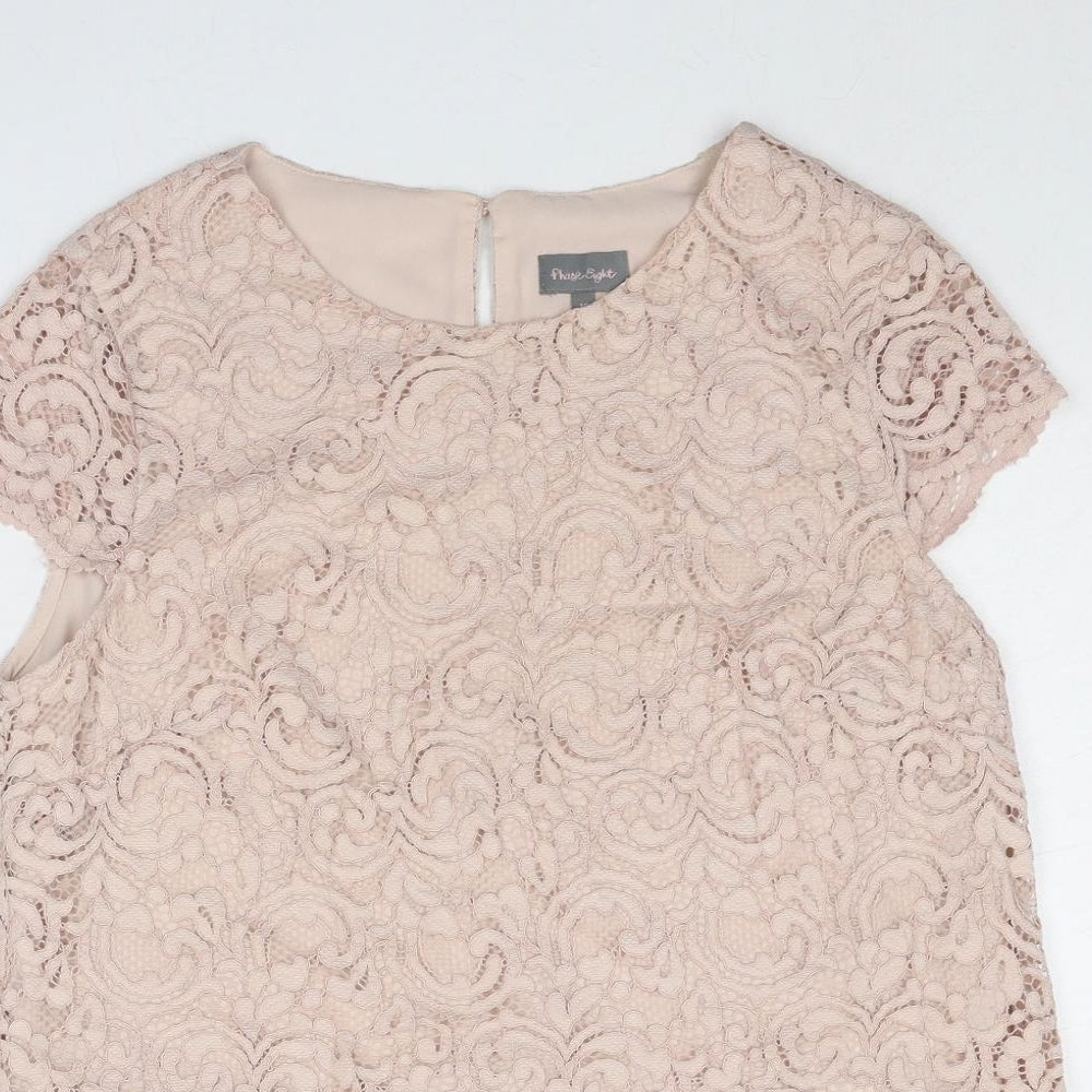 Womens UK Size 10 Phase Eight Pink Basic Blouse