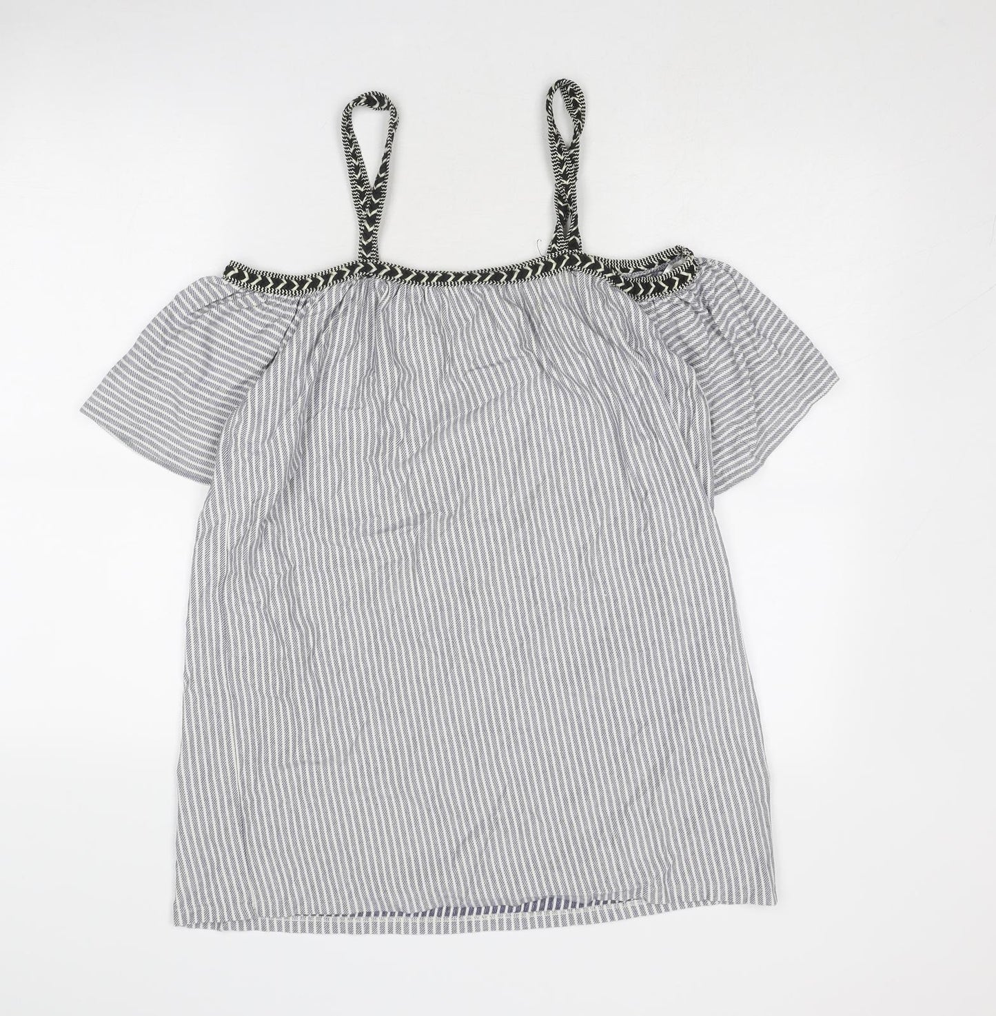 Womens UK Size M Pull&Bear Blue Basic Blouse