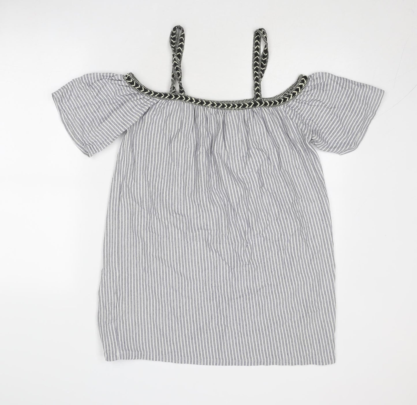 Womens UK Size M Pull&Bear Blue Basic Blouse
