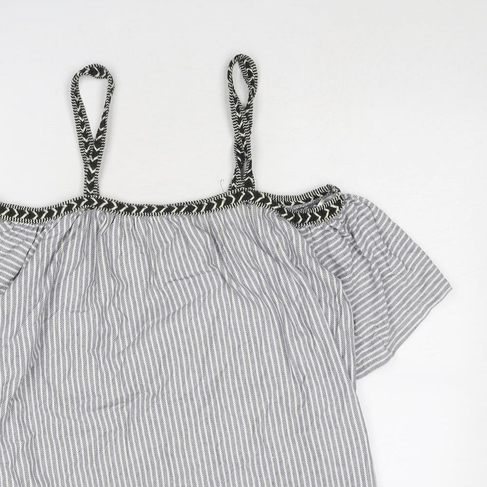 Womens UK Size M Pull&Bear Blue Basic Blouse