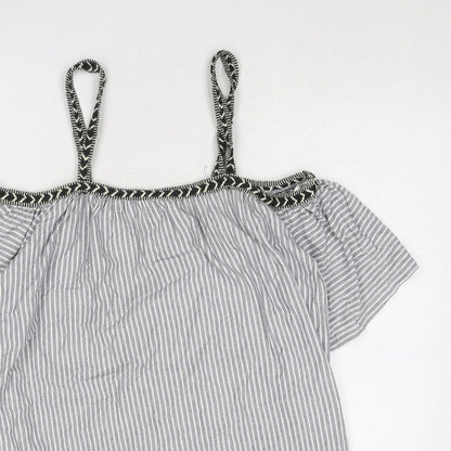 Womens UK Size M Pull&Bear Blue Basic Blouse