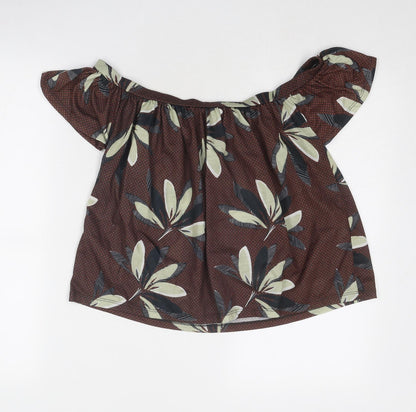 Womens UK Size 10 River Island Brown Basic Blouse