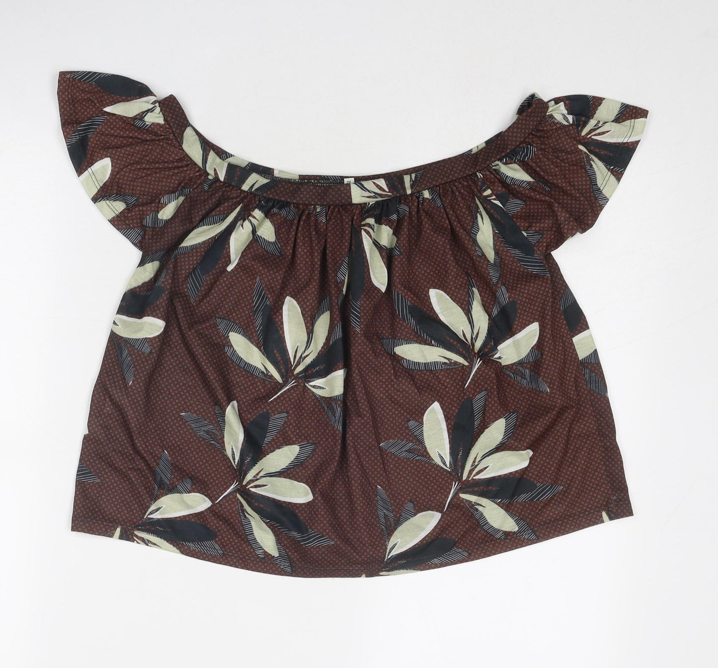Womens UK Size 10 River Island Brown Basic Blouse