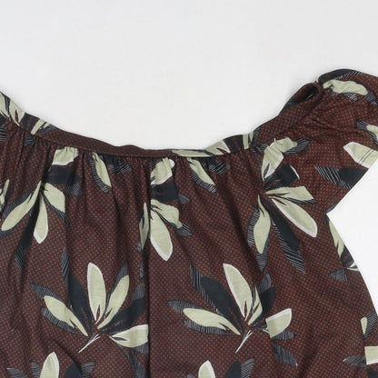 Womens UK Size 10 River Island Brown Basic Blouse