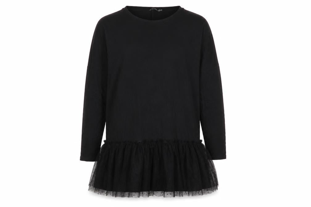 Boohoo Womens Black Polka Dot Viscose Jumper Dress Size 8 Round Neck Pullover