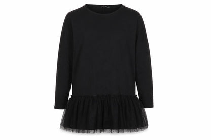 Boohoo Womens Black Polka Dot Viscose Jumper Dress Size 8 Round Neck Pullover