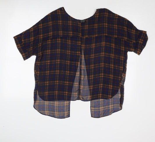 Womens UK Size 6 Topshop Blue Basic Blouse