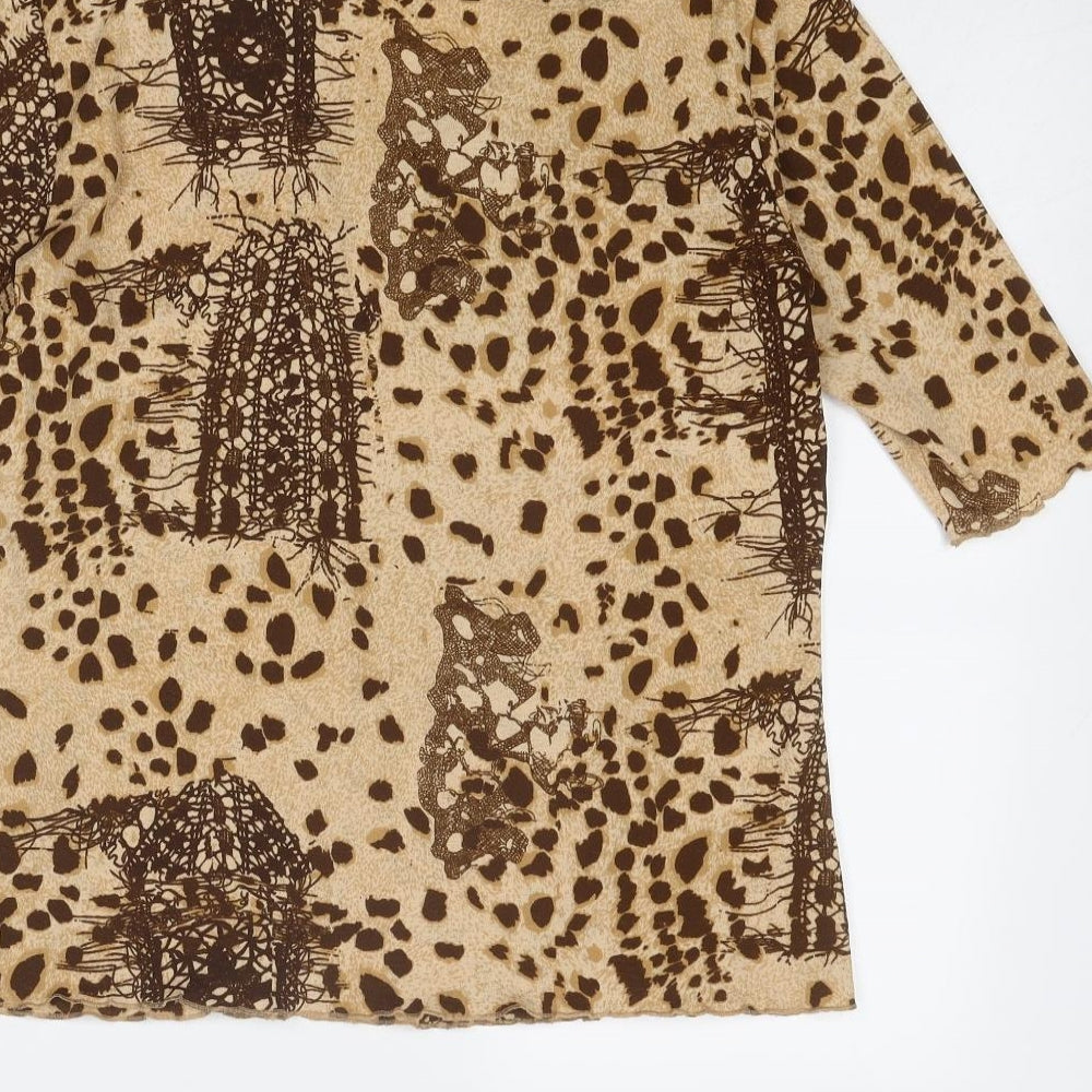 Womens UK Size 16 Gerry Weber Brown Basic T-Shirt