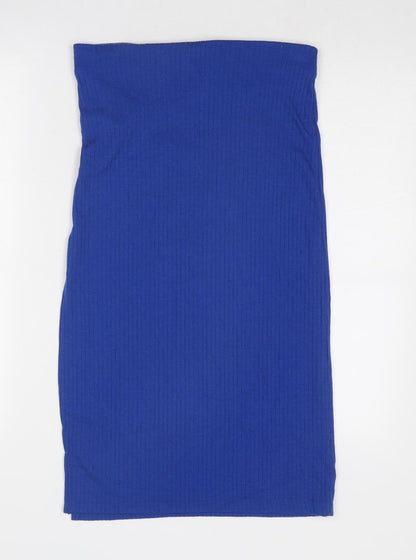 Stradivarius Womens Blue Viscose Bandage Skirt Size M