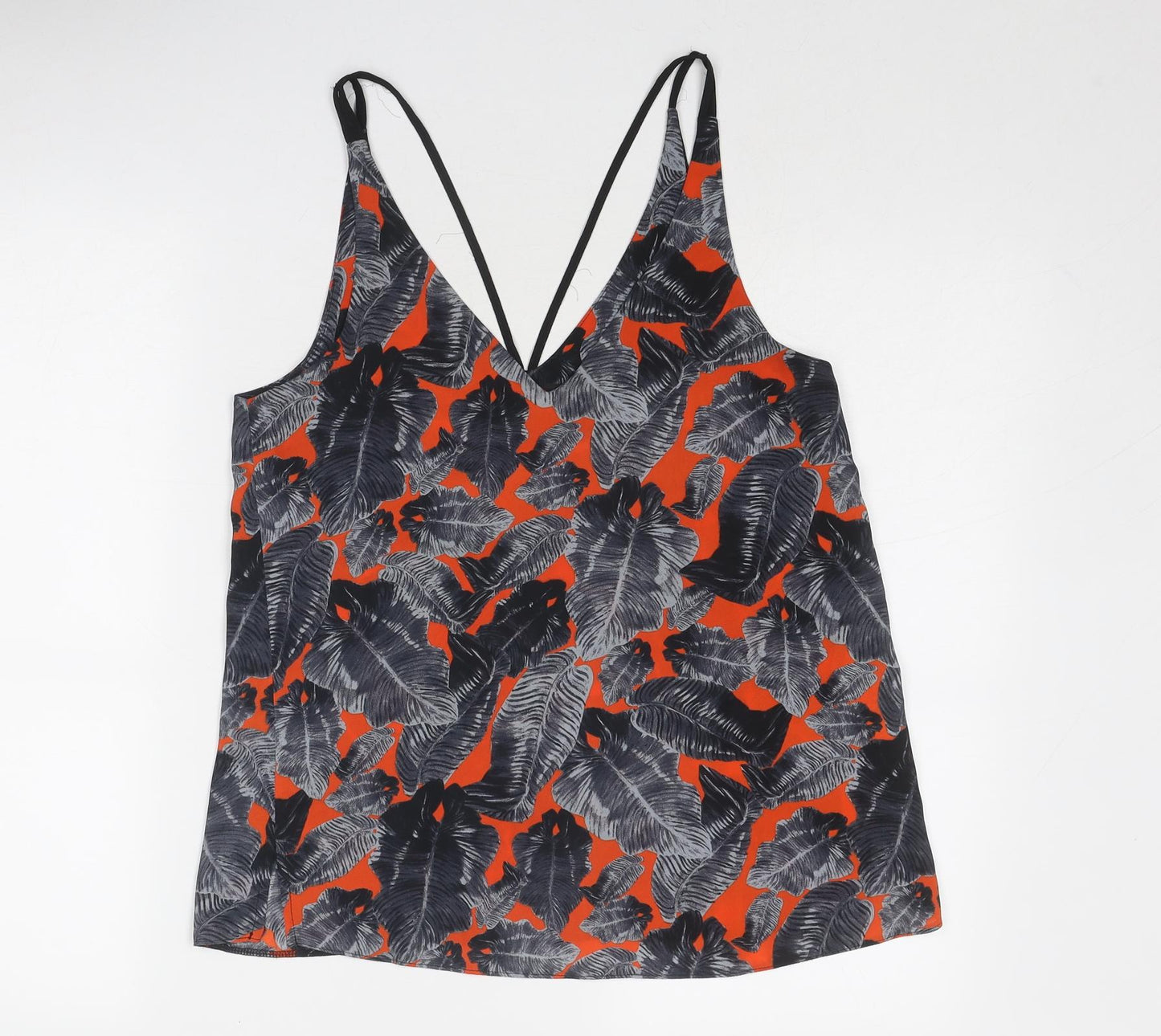 Womens UK Size 10 Topshop Grey Basic Tank