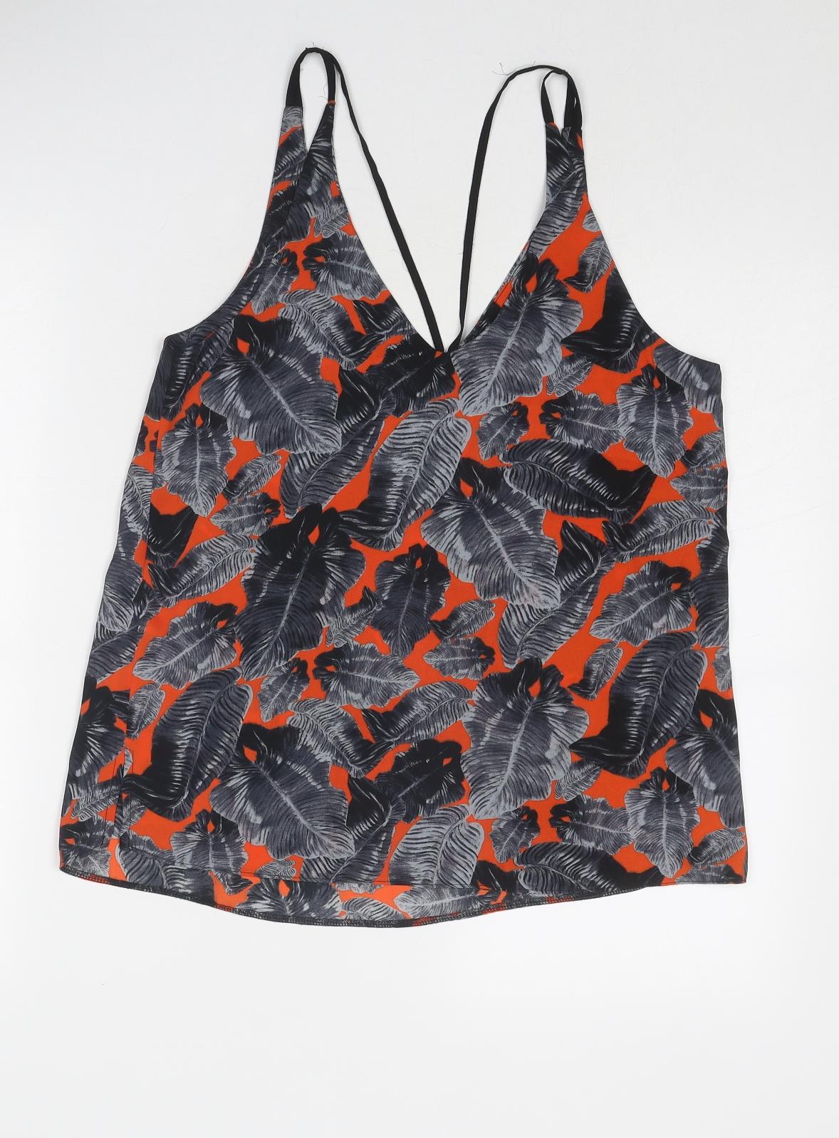 Womens UK Size 10 Topshop Grey Basic Tank