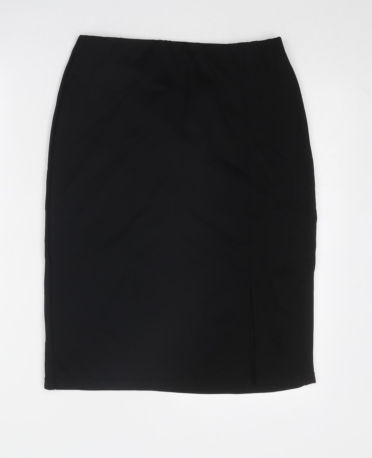 Style Report Womens Black Polyester A-Line Skirt Size 28 in
