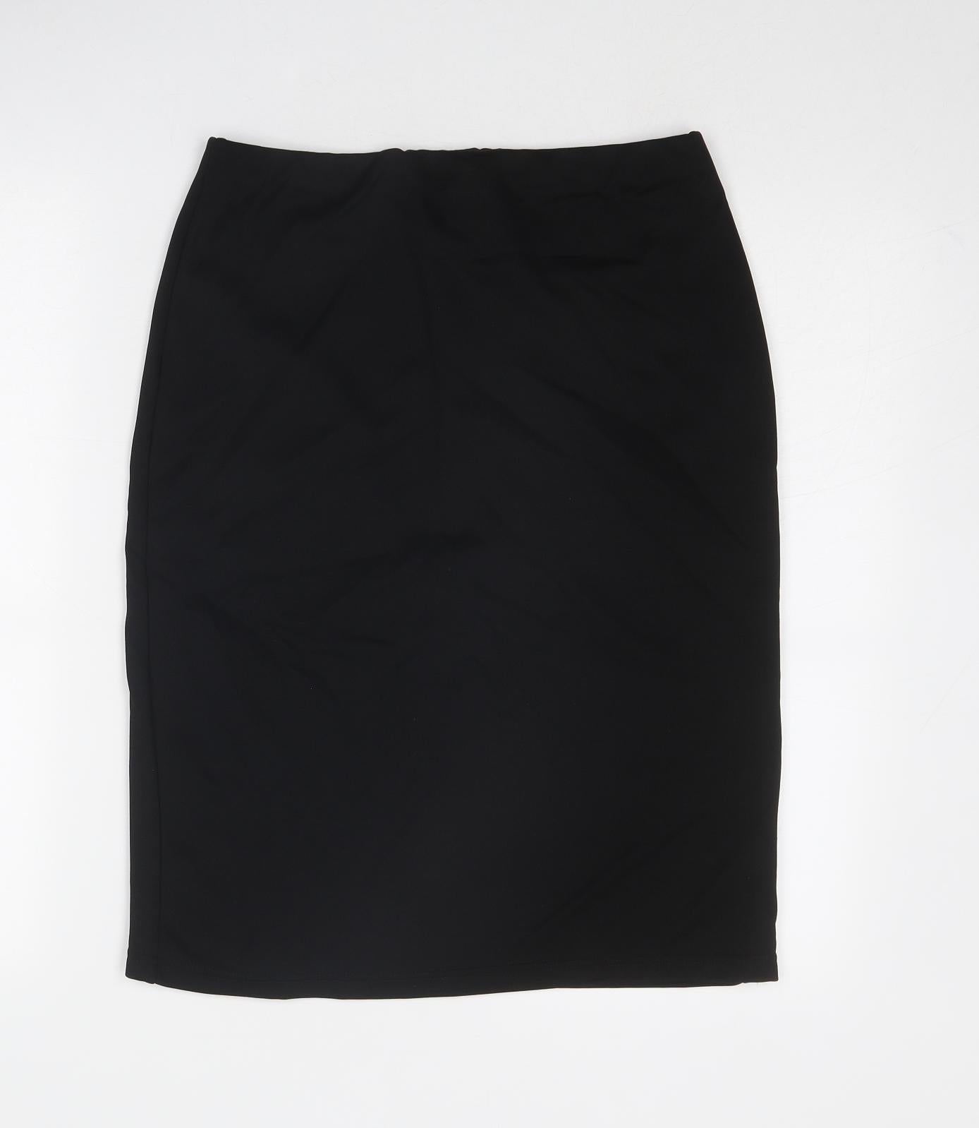 Style Report Womens Black Polyester A-Line Skirt Size 28 in
