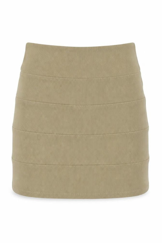 EDM Womens Beige Polyester Bandage Skirt Size 24 in Zip