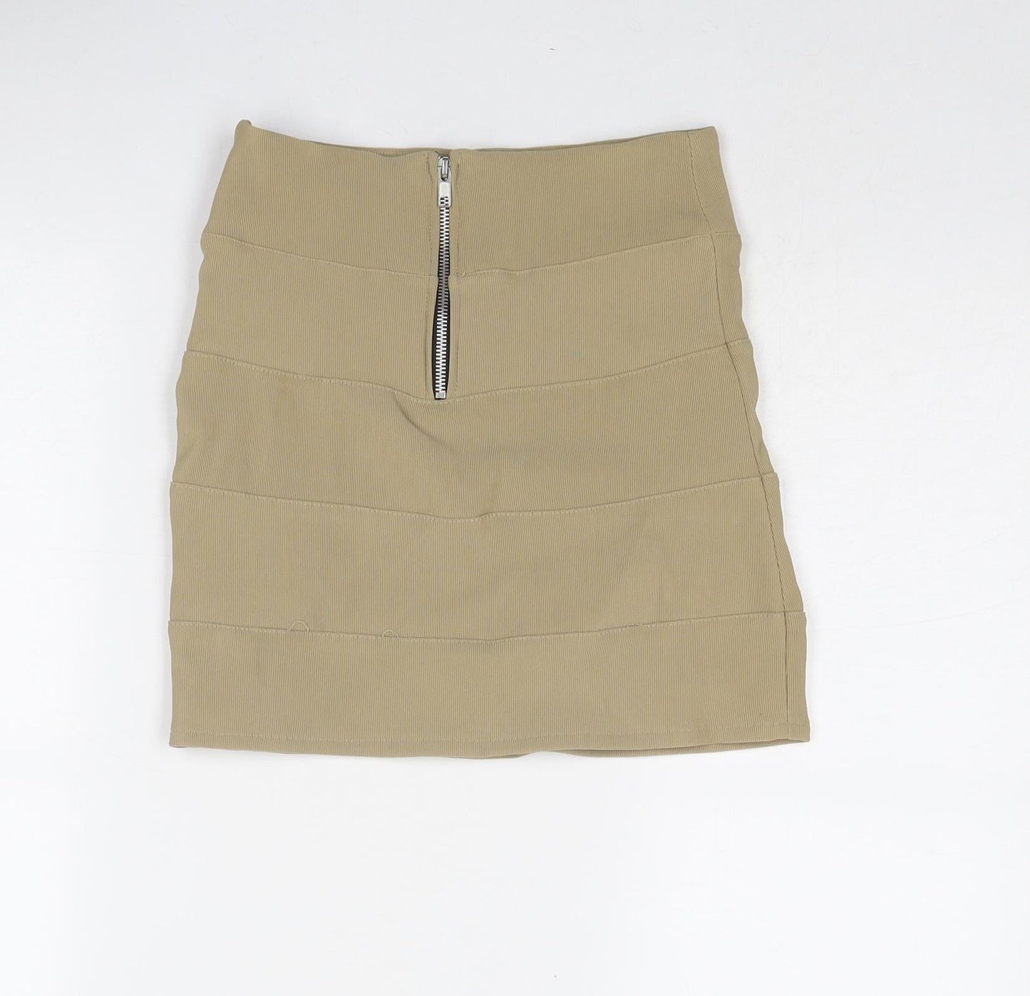 EDM Womens Beige Polyester Bandage Skirt Size 24 in Zip