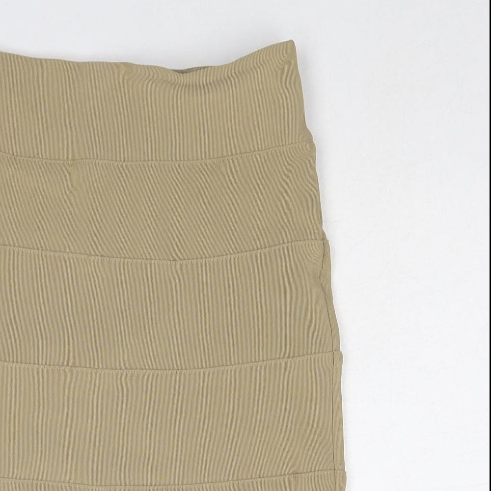 EDM Womens Beige Polyester Bandage Skirt Size 24 in Zip