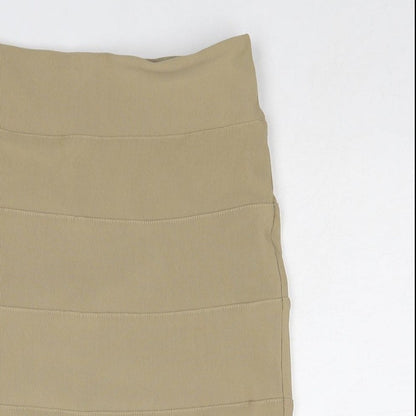 EDM Womens Beige Polyester Bandage Skirt Size 24 in Zip