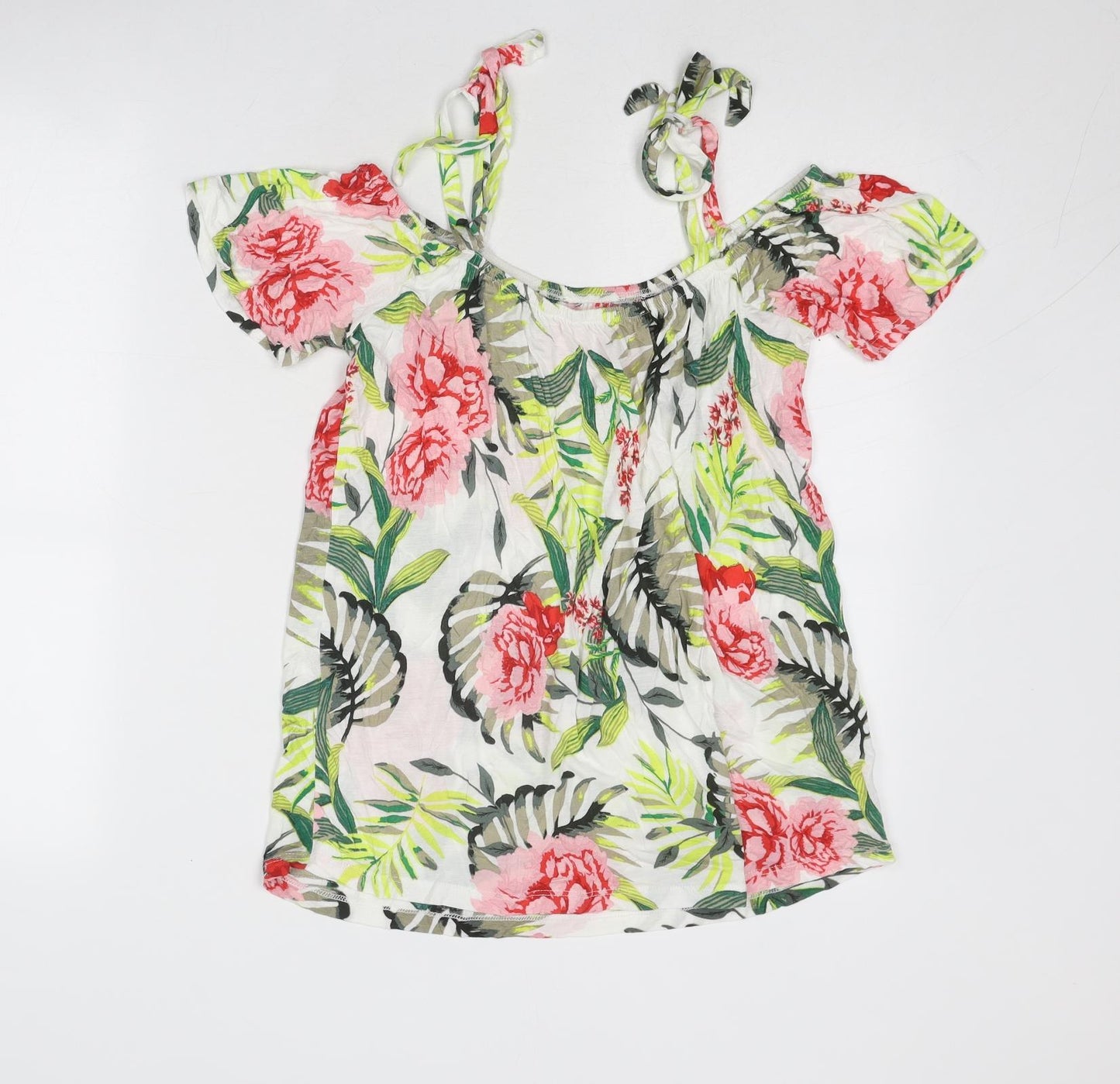 Womens UK Size 10 Dorothy Perkins Multicoloured Basic T-Shirt