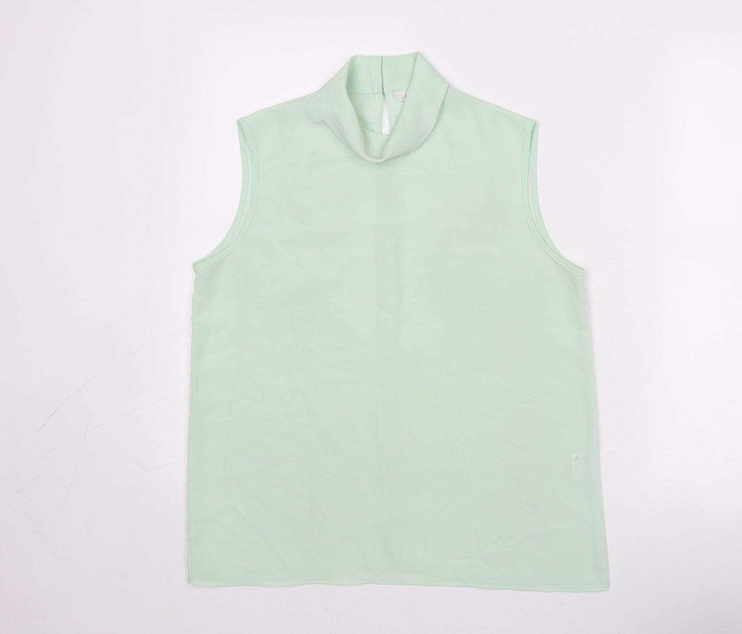 Berkertex Womens Green Polyester Basic Tank Size 12 Mock Neck