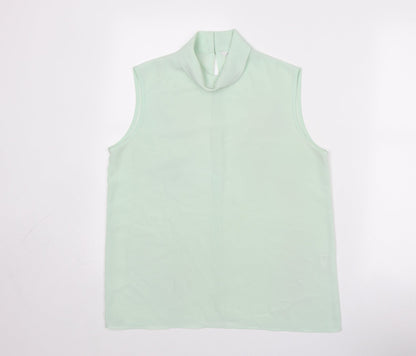 Berkertex Womens Green Polyester Basic Tank Size 12 Mock Neck