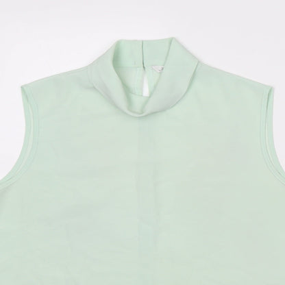 Berkertex Womens Green Polyester Basic Tank Size 12 Mock Neck