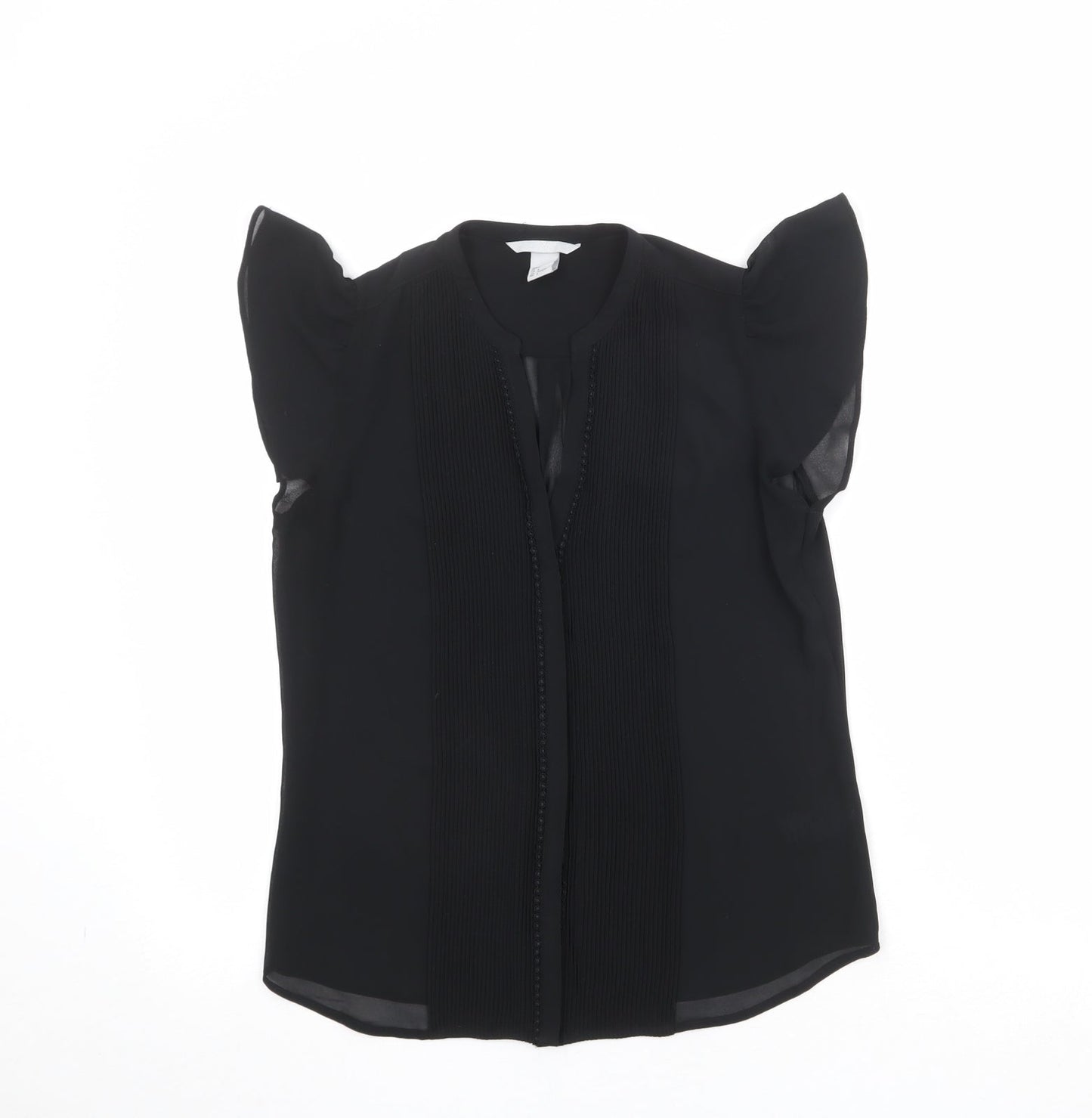 Womens UK Size 10 H&M Black Basic Blouse