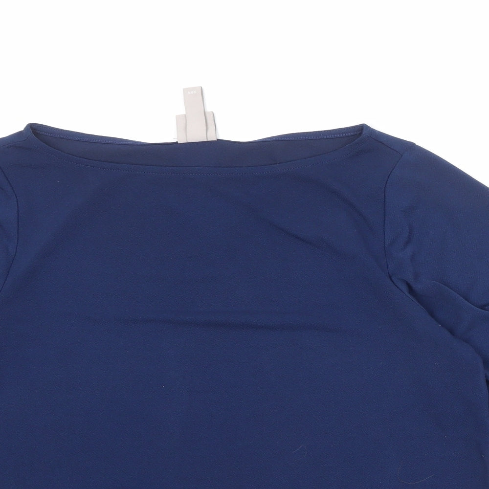 Womens UK Size XS H&M Blue Basic Blouse