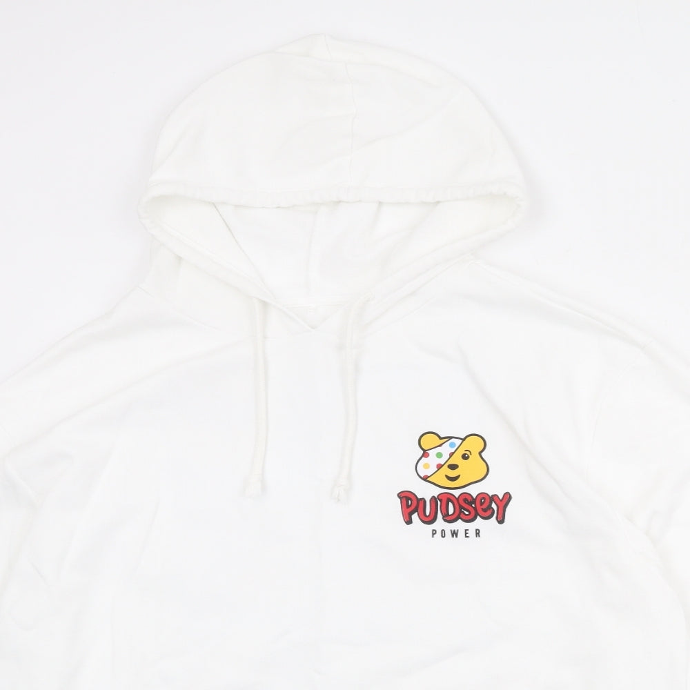 Justice League Womens White Cotton Pullover Sweatshirt Size 16 Pullover - Pudsey Justice League Size 16-18