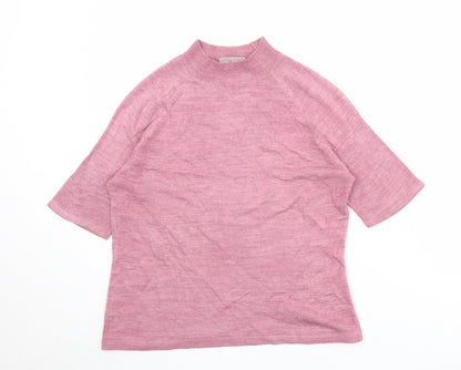 BHS Womens Pink High Neck Acrylic Pullover Jumper Size 12