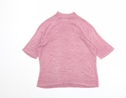 BHS Womens Pink High Neck Acrylic Pullover Jumper Size 12