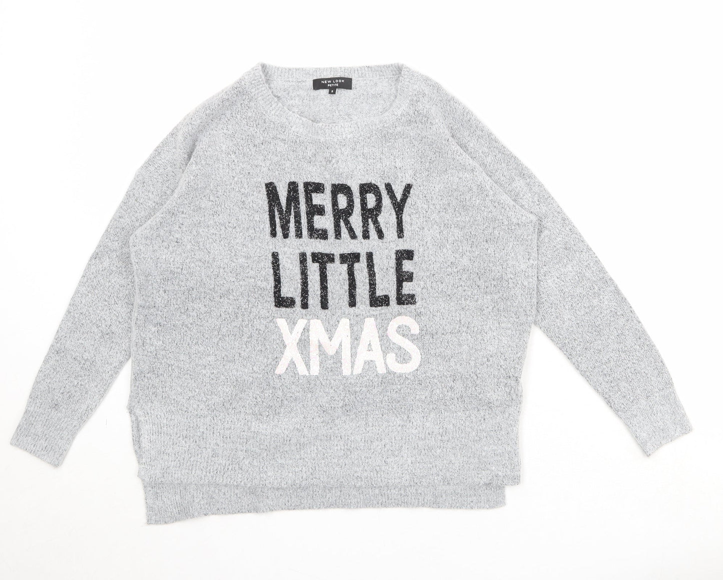 Womens UK Size S New Look Grey Pullover Jumper