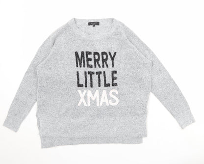 Womens UK Size S New Look Grey Pullover Jumper