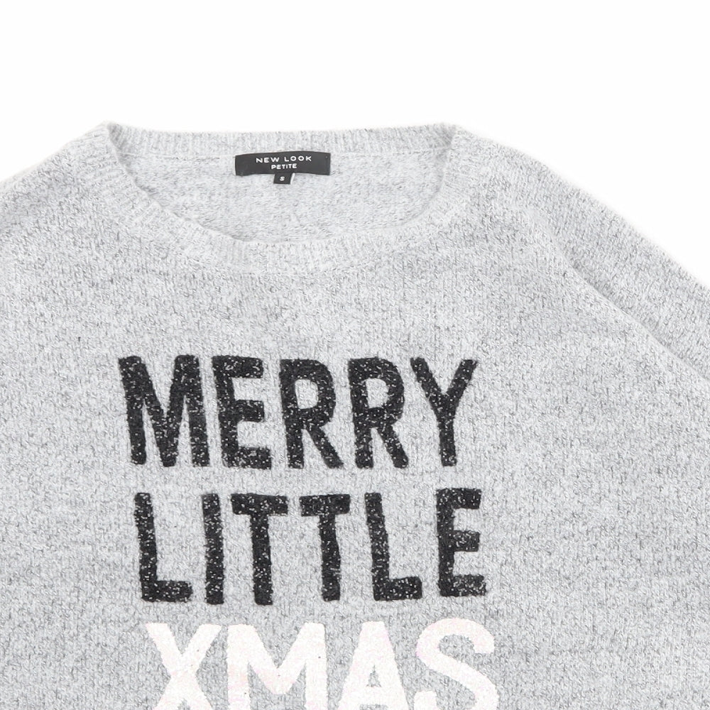 Womens UK Size S New Look Grey Pullover Jumper