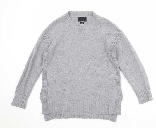 Cynthia Rowley Womens Grey Round Neck Acrylic Pullover Jumper Size S