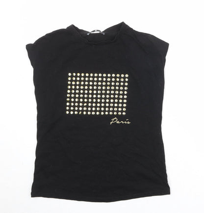Womens UK Size 10 Very Black Basic T-Shirt