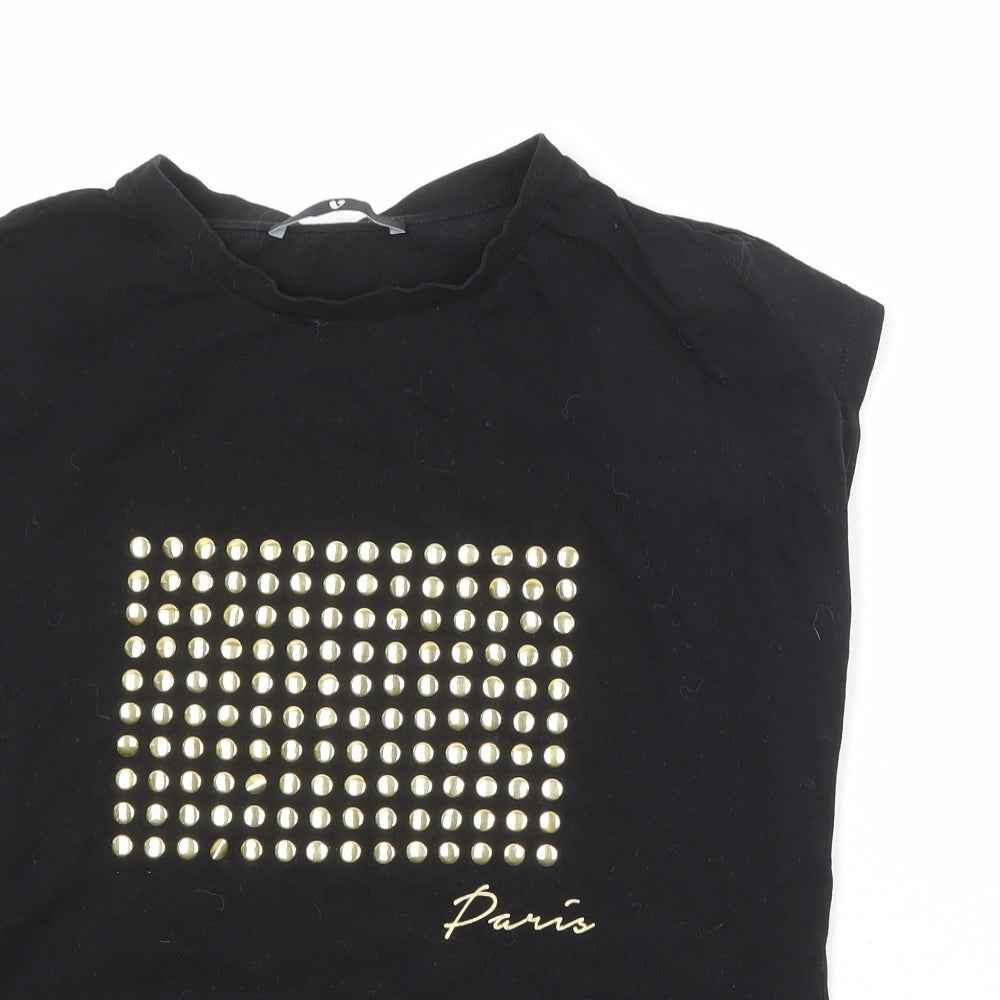 Womens UK Size 10 Very Black Basic T-Shirt