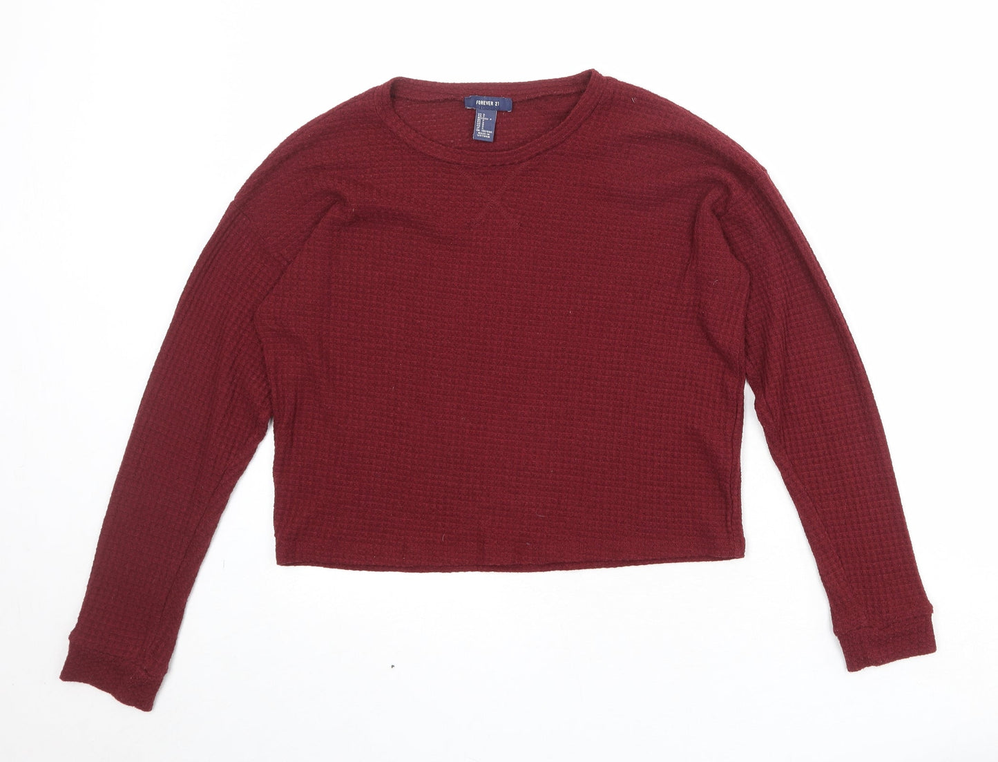 Womens UK Size S FOREVER 21 Red Pullover Jumper