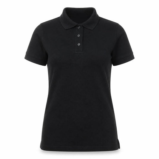 Trojan Womens Black Polyester Basic Polo Size 10 Collared