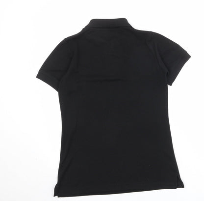 Trojan Womens Black Polyester Basic Polo Size 10 Collared