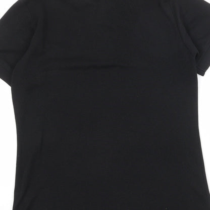 Trojan Womens Black Polyester Basic Polo Size 10 Collared