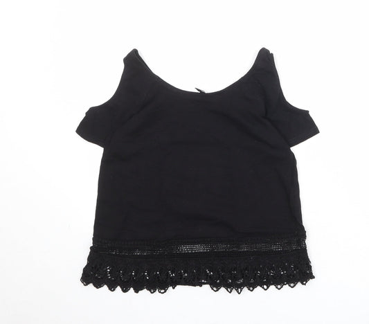 Womens UK Size 6 New Look Black Basic Blouse