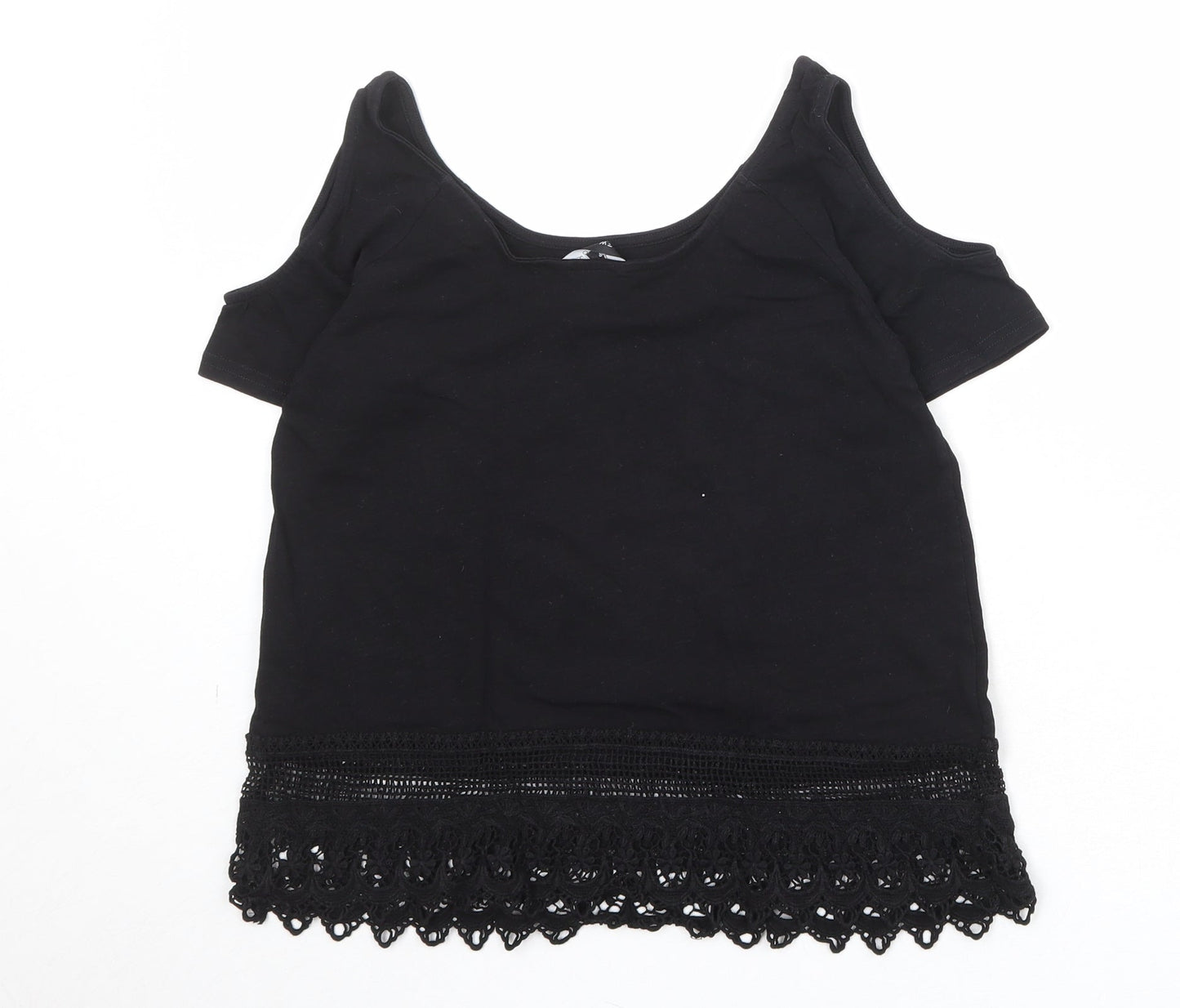 Womens UK Size 6 New Look Black Basic Blouse