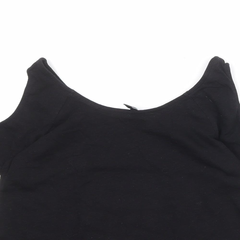 Womens UK Size 6 New Look Black Basic Blouse